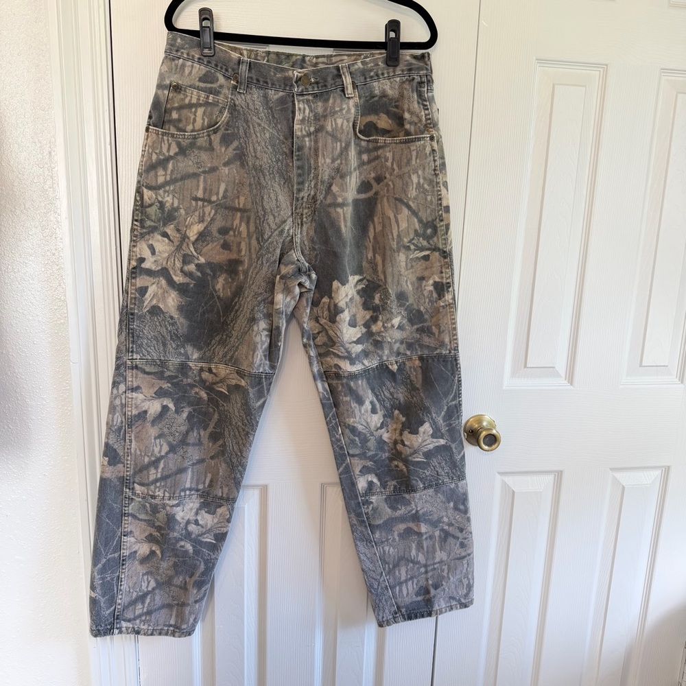 Wrangler camo jeans Men’s 34x30 hunting mossy oak work wear Y2K